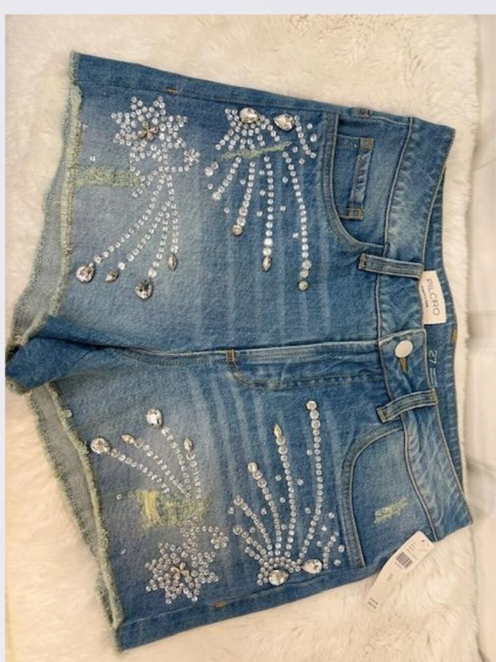 Pilcro Jewel-Encrusted Jean Shorts – Size 27 – NWT - Picture 6 of 10